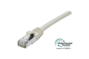 Cordon RJ45 certifié GRS CAT 6A S/FTP TPE snagless gris - 1,5 m