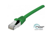 Cordon RJ45 certifié GRS CAT 6A S/FTP TPE snagless vert - 10 m