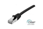 Cordon RJ45 certifié GRS CAT 6A S/FTP TPE snagless noir - 10 m