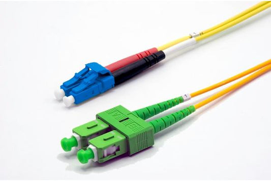 Jarretière zip 2,0mm OS2 G652D SC-APC/LC-UPC LSZH jaune 15m