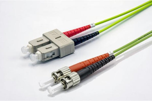 Jarretière zip 2,0mm OM5 50/125 SC-UPC/ST-UPC LSZH lime 2m