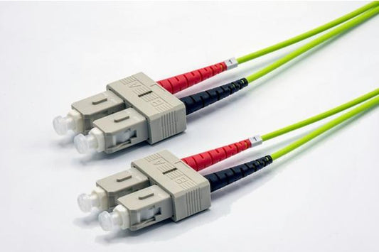 Jarretière zip 2,0mm OM5 50/125 SC-UPC/SC-UPC LSZH lime 0,5m