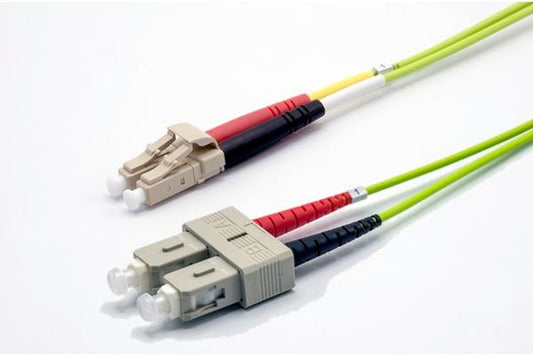 Jarretière zip 2,0mm OM5 50/125 SC-UPC/LC-UPC LSZH lime 50m