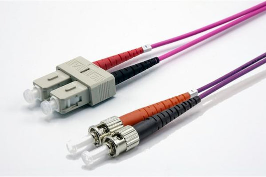 Jarretière zip 2,0mm OM4 50/125 SC-UPC/ST-UPC LSZH magenta 5m