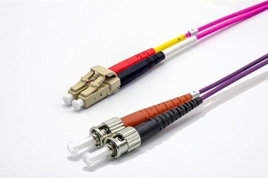Jarretière zip 2,0mm OM4 50/125 LC-UPC/ST-UPC LSZH magenta 7m