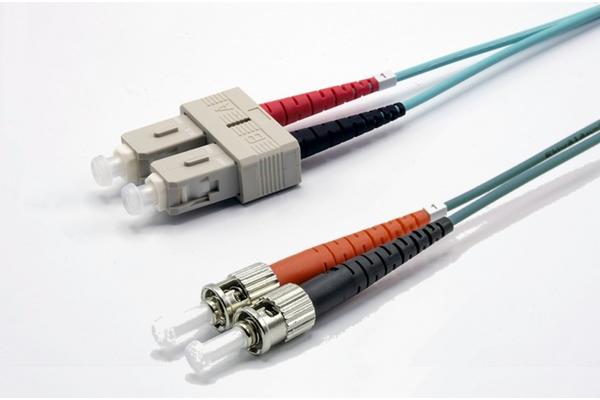 Jarretière zip 2,0mm OM3 50/125 SC-UPC/ST-UPC LSZH aqua 10m
