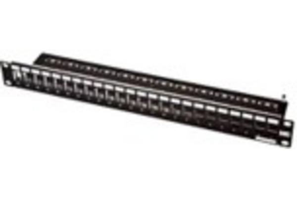 Panneau de brassage 1U vide Gamme Classique, noir, 16 ports RJ45