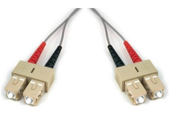 Jarretière optique multimode 50/125 OM2 SC/SC duplex zip, std, gris, 10 m