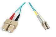 Jarretière optique multimode 50/125 OM3 SCUPC/LCUPC duplex zip, std, aqua, 2 m