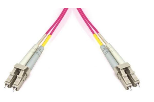 Jarretière opt. multimode 50/125 OM4 LCUPC/LCUPC duplex zip, std, magenta, 1 m