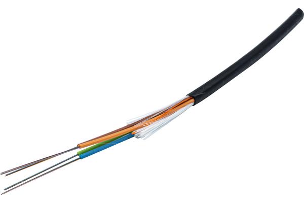 Câble ext SM LT, 250 µm str. libre tubée, armé verre, PeHD, 24 FO, OS2, noir
