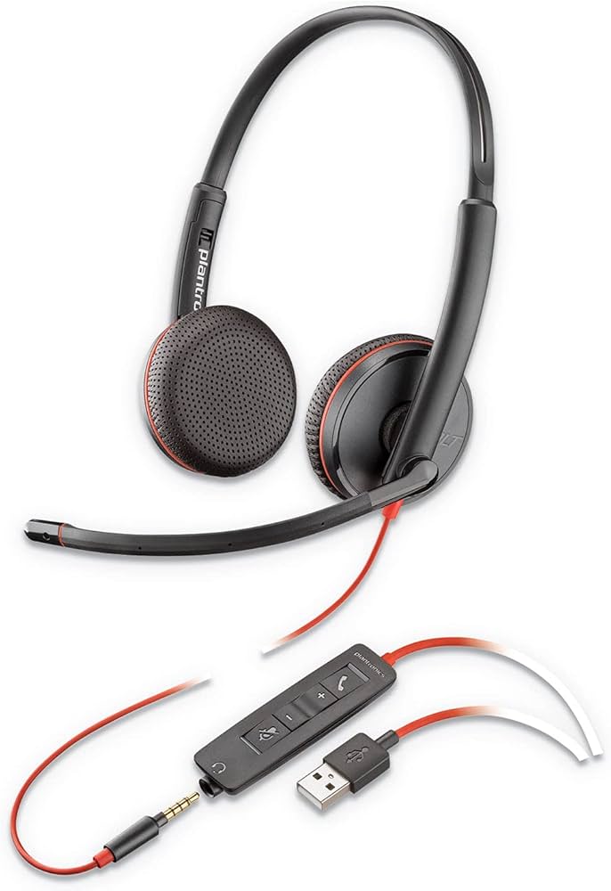 HP Poly Blackwire 3225 Stereo USB-A Headset (Bulk) Avec fil Arceau Bureau/Centre d'appels USB Type-A Noir