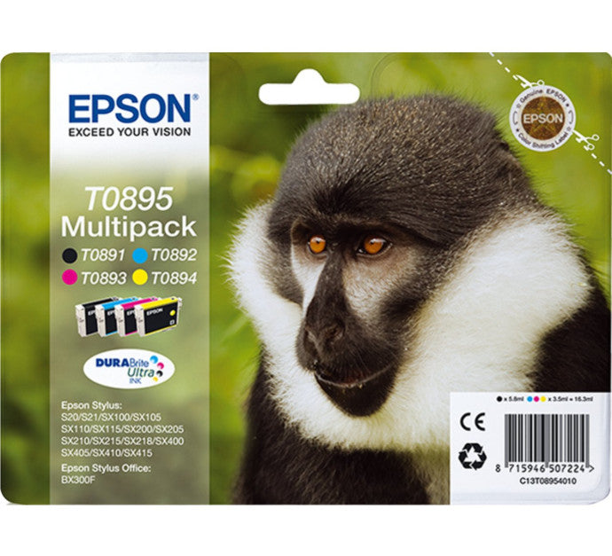 Pack EPSON C13T08954010 Série SINGE - Noir + 3 couleurs