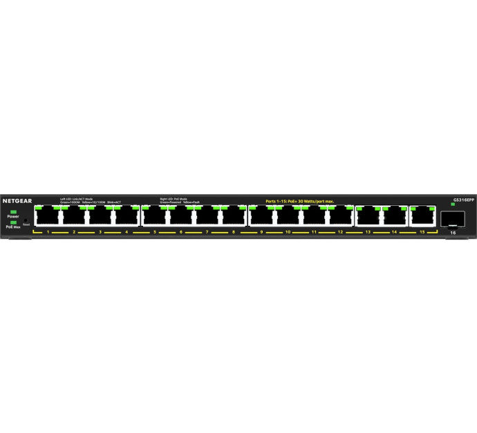 NETGEAR GS316EPP Switch manageable 16p Gigabit PoE+ 231W