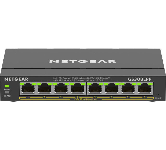 NETGEAR GS308EPP Switch manageable 8p Gigabit PoE+ 123W