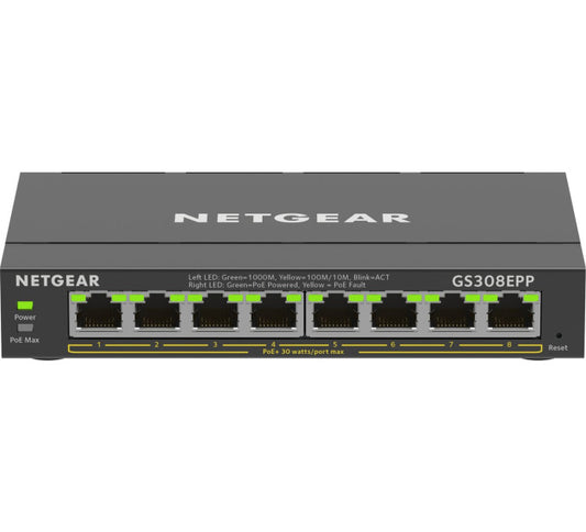NETGEAR GS308EPP Switch manageable 8p Gigabit PoE+ 123W