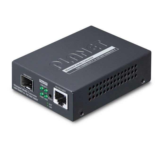 PLANET Web/SNMP Man convertisseur de support réseau Noir