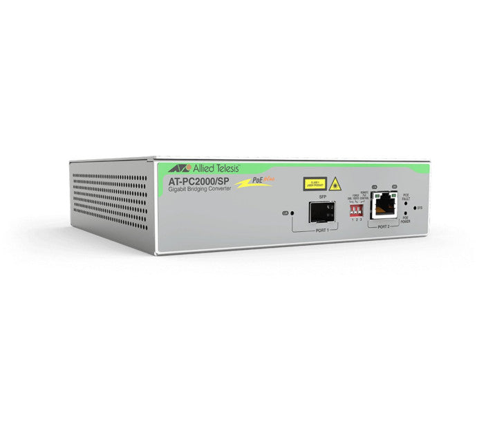 Convert.Media/Switch, 1x1000Ba seX/SFP vers 1x1000baseTX POE
