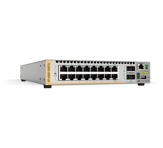 ALLIED 16x 1G/10G-T 2x QSFP+ L3 10G Intelligent Switch 10G/40G Stacking EU Power Cord