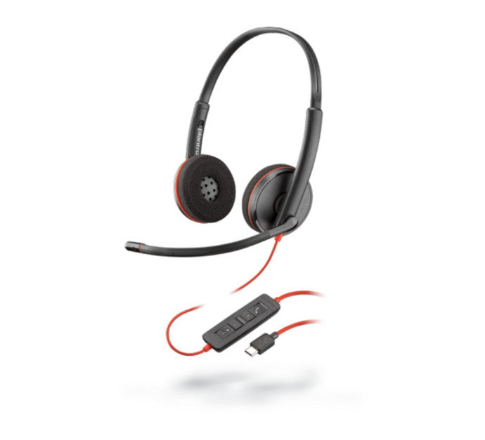 HP Poly Blackwire 3225 Stereo USB-A Headset Avec fil Arceau Bureau/Centre d'appels USB Type-A Noir
