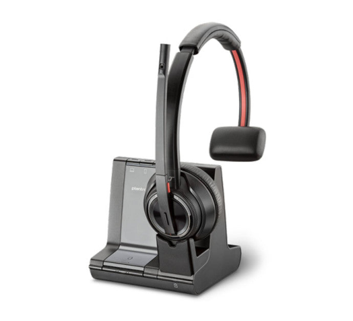 HP Poly Savi 8210-M Office DECT 1880-1900 MHz Single Ear Headset Sans fil Arceau Bureau/Centre d'appels Bluetooth Socle de chargement Noir