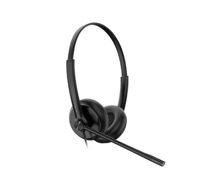 Yealink YHS34 Dual Micro casque cuir avec cordon QD/RJ9 - 2 écouteurs