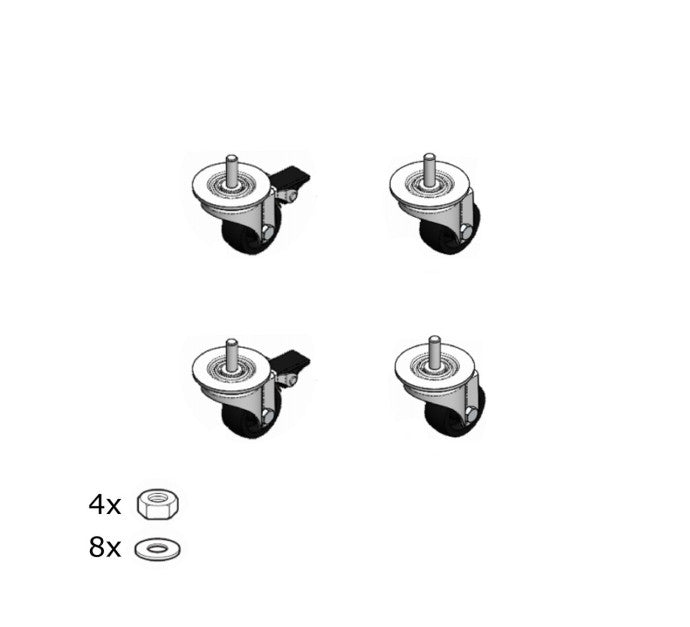 LEGRAND Jeu de 4 roulettes pour coffrets 19pouces Linkeo