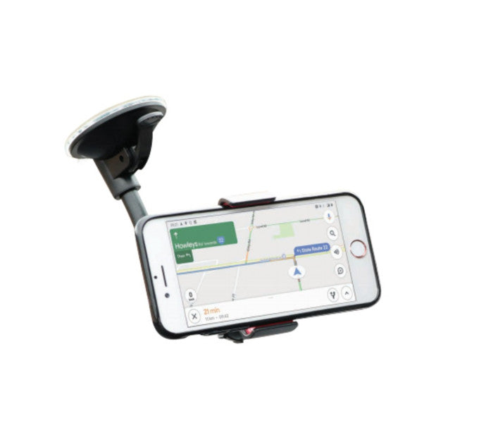 MOBILIS Support à ventouse pour voiture avec clip smartphone - Noir