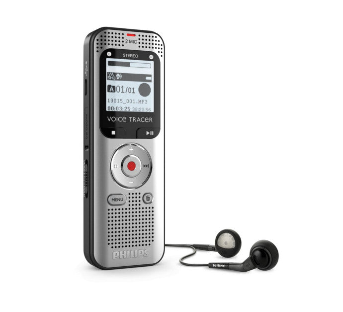 PHILIPS Dictaphone VoiceTracer DVT2010 :Optimisé pour les notes 8Go, 2mic, 40h