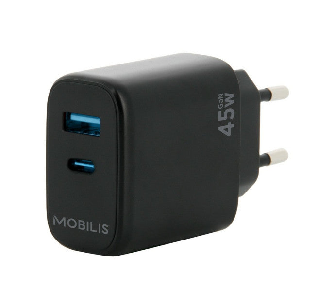 Wall Charger 45W 1 USB A+1 USB C GaN
