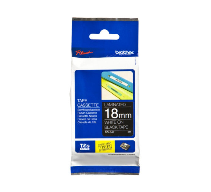Tape/18mm white on black f P-Touch