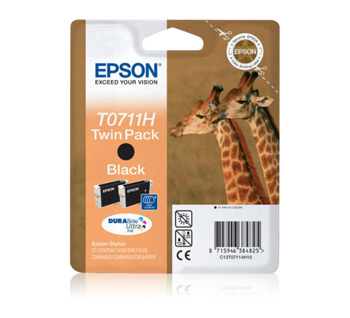 Pack cartouche EPSON C13T07114H10 Série GIRAFE - 2x Noir