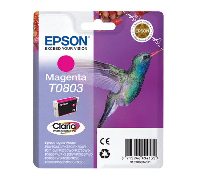 Cartouche EPSON C13T08034011 Série COLIBRI - Magenta