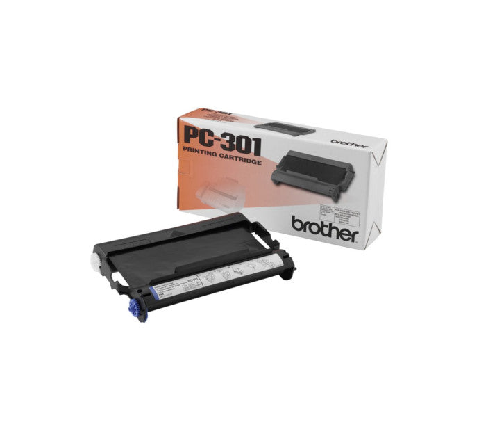 Rouleau transfert thermique + cassette BROTHER PC301 - Noir