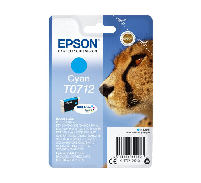 Cartouche EPSON C13T07124012 T0712 - Cyan