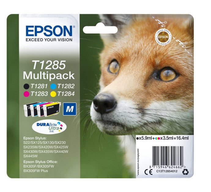 Cartouche EPSON C13T12854012 T1285 - Noir + 3 couleurs