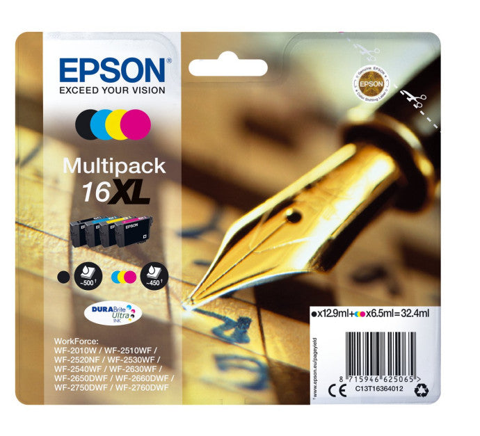 Cartouche EPSON C13T16364012 16 XL - Noir + 3 couleurs