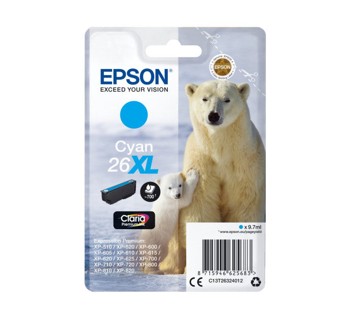 Cartouche EPSON C13T26324012 26XL - Cyan