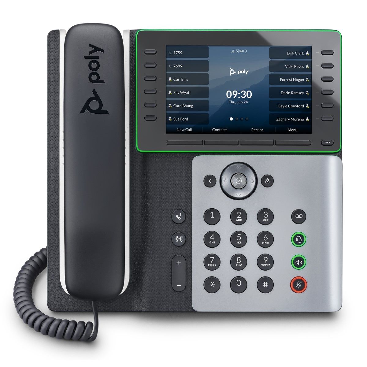 POLY EDGE E500 téléphone IP PoE USB-C-12 lignes SIP
