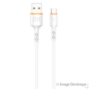 Câble Data Micro USB Vers USB - 1m - Blanc - (Compatible, Blister)