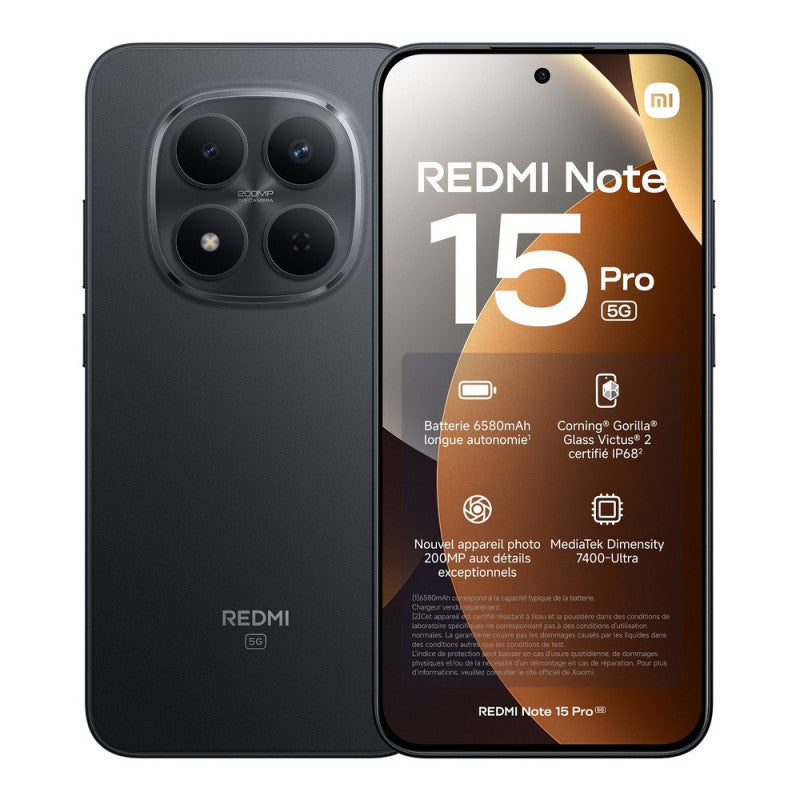 Xiaomi Redmi Note 15 Pro 5G (6.83'' - 512 Go, 8 Go RAM) Noir