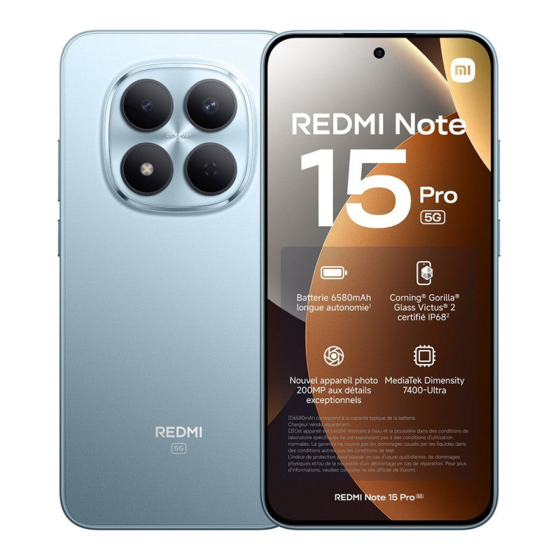 Xiaomi Redmi Note 15 Pro 5G (6.83'' - 256 Go, 8 Go RAM) Bleu
