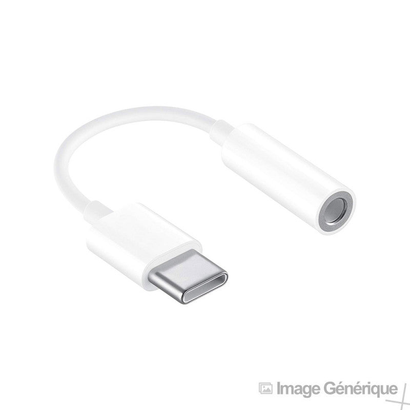Adaptateur USB Type-C (Embout Long de 9mm)  vers Jack 3.5mm - Blanc