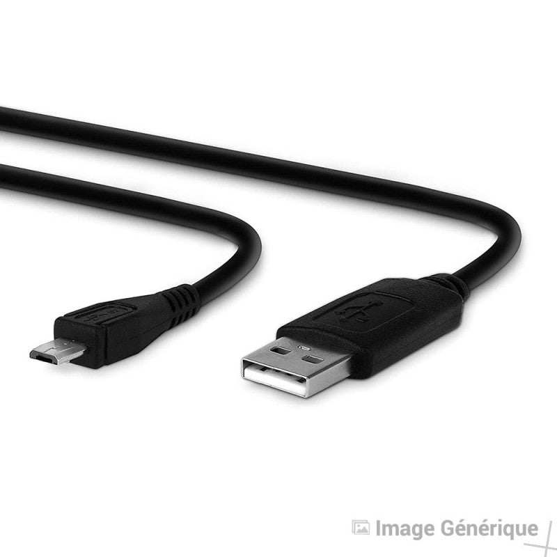 Câble Data Micro USB - 1m, Embout Long de 8mm - Noir