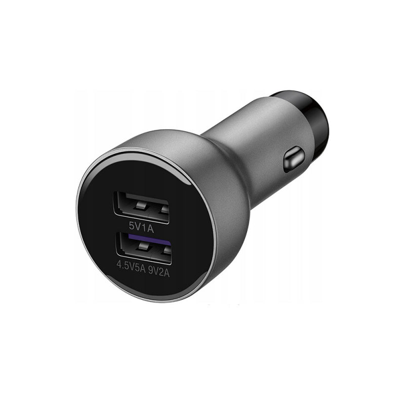 Huawei AP38 - Chargeur Voiture Complet - Adaptateur Fast Charge 2 Ports USB & Câble USB-C - Gris (Emballage Original)