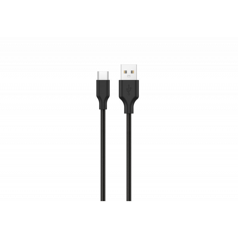 Konrow KCATCNB1 - Câble USB Type A vers Type C - 1m - Nylon - Noir (Blister)