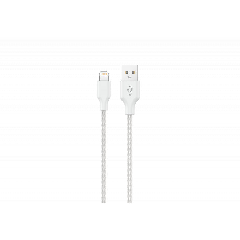 Konrow KCATLNW1 - Câble USB Lightning vers Type A (1m, Nylon, Blanc) - Emballage Original