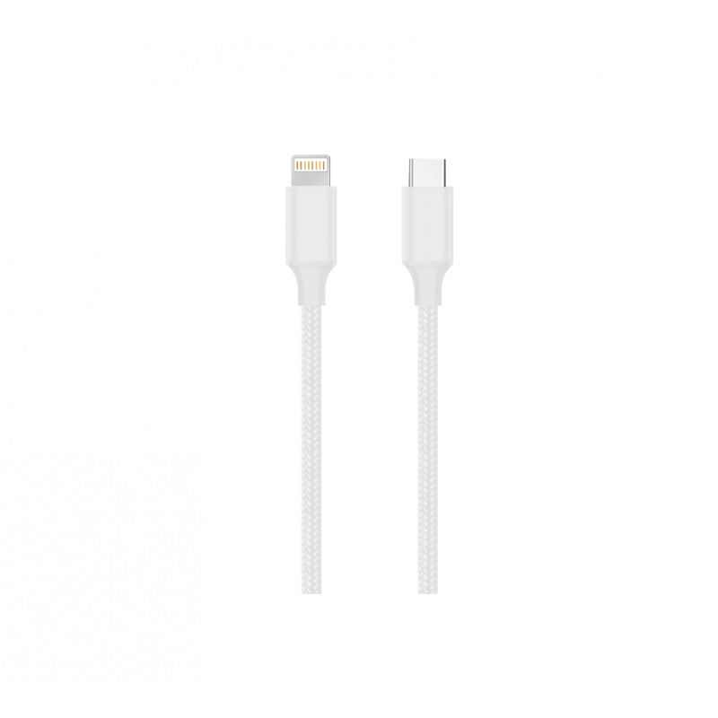 Konrow KCCTLNPDW1 - Câble USB Lightning vers Type C (1m, Nylon, Blanc) - Emballage Original