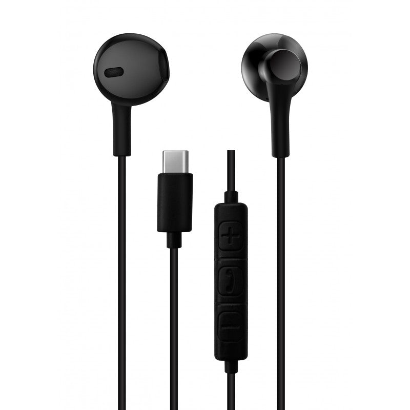Konrow KE-BTC - Ecouteurs Type C (1,2m, Noir) - Emballage Original