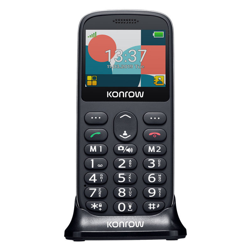 Konrow Senior 231 (Écran 2.31'' - Double Sim - Dock de charge Fourni) Noir